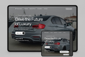 Professional car business website with vehicle listings, booking, and sales features