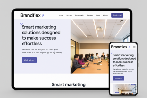 Professional digital marketing agency website with SEO, social media, and campaign management tools