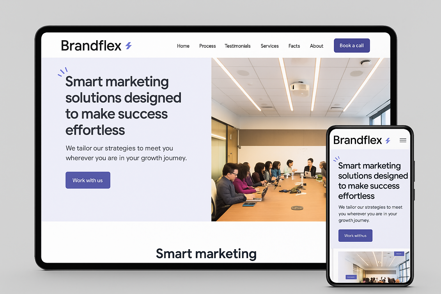 Professional digital marketing agency website with SEO, social media, and campaign management tools