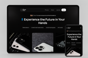 Professional phone business website showcasing mobile devices and online purchase options