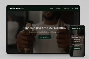 Professional barbing salon website with service gallery and online booking system