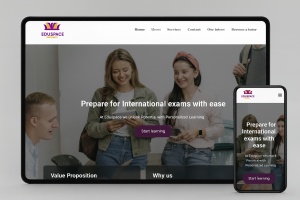 Professional education website for e-learning, online courses, and student engagement