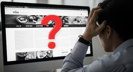 A landing page without visible buttons or prompts for users to contact or buy